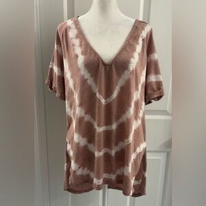 By Together T- Shirt Womens Small Medium Tye Dye Pink Oversized High Low